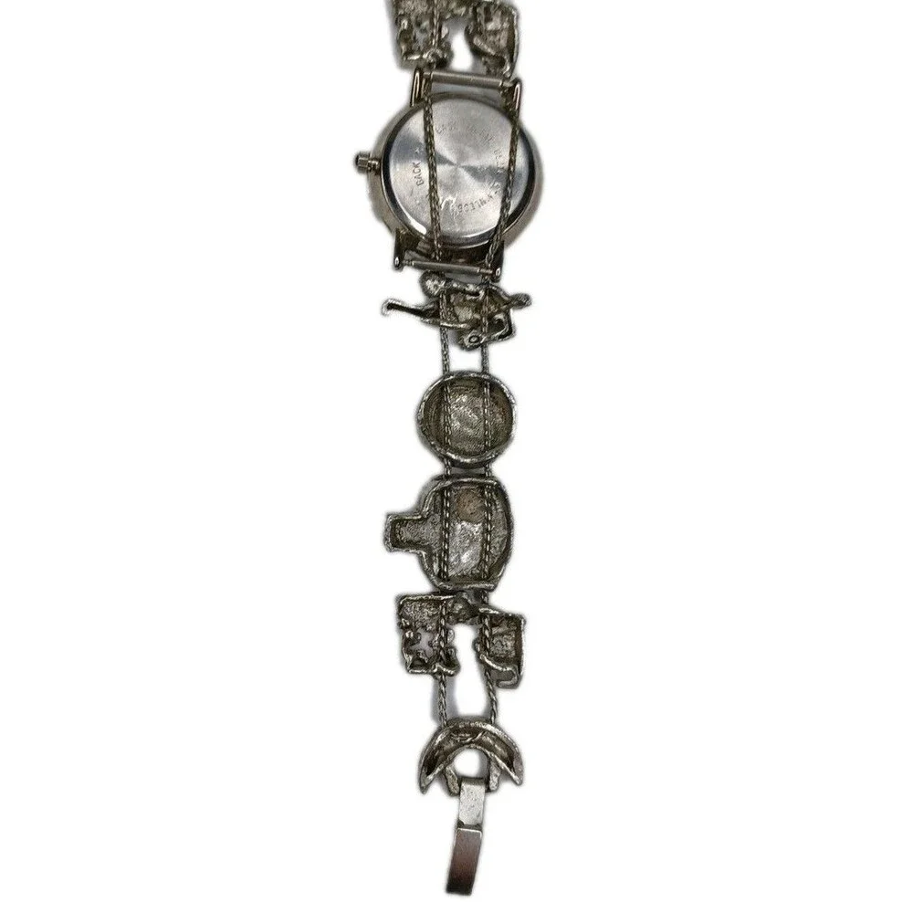 Slide Time Basketball Watch Women Charm Bracelet Mother of Pearl 7 1/4